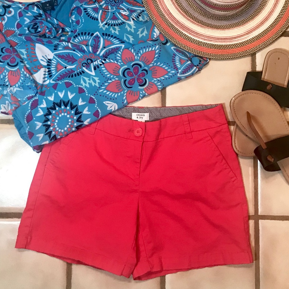$29 Crown & Ivy chino spice colored shorts